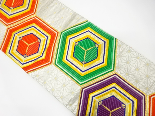 JAPANESE KIMONO / ANTIQUE FUKURO OBI / SILK / WOVEN KIKKO